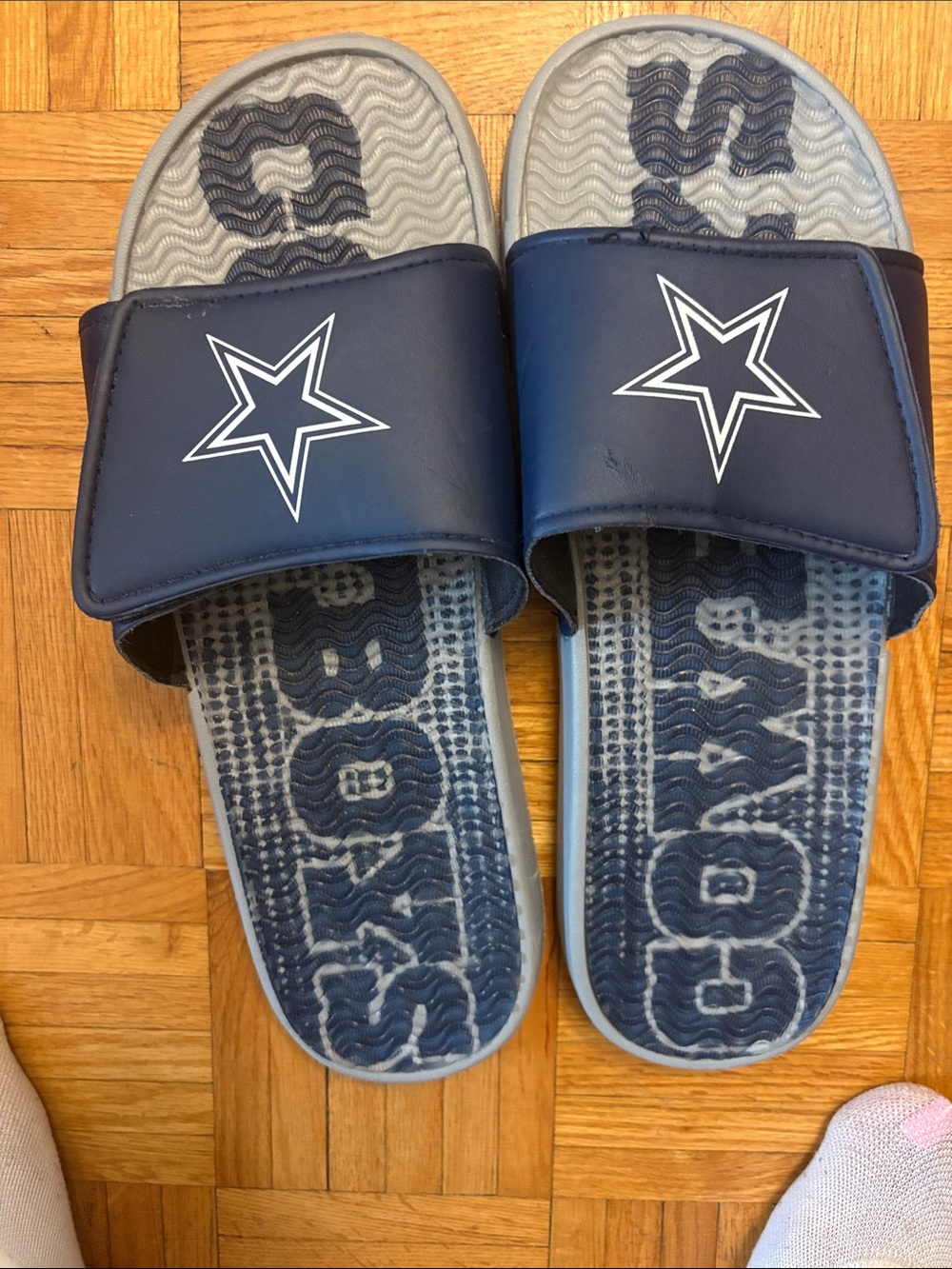 NFL Navy and Gray Dallas Cowboys Slide Sandals